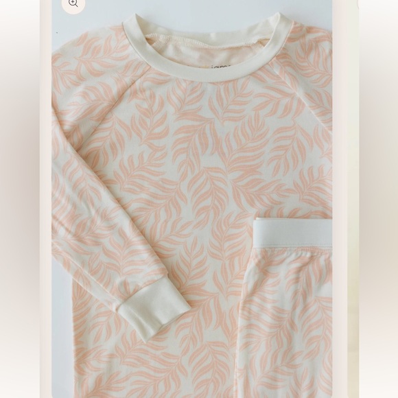 Tiny Jams Pink Pastel Palms 2-piece Bamboo Viscose PJ Pajama Set 4T NWT - Picture 3 of 9